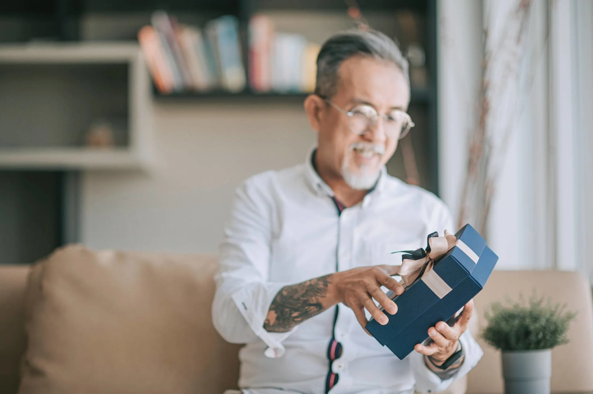 Man holding gift box